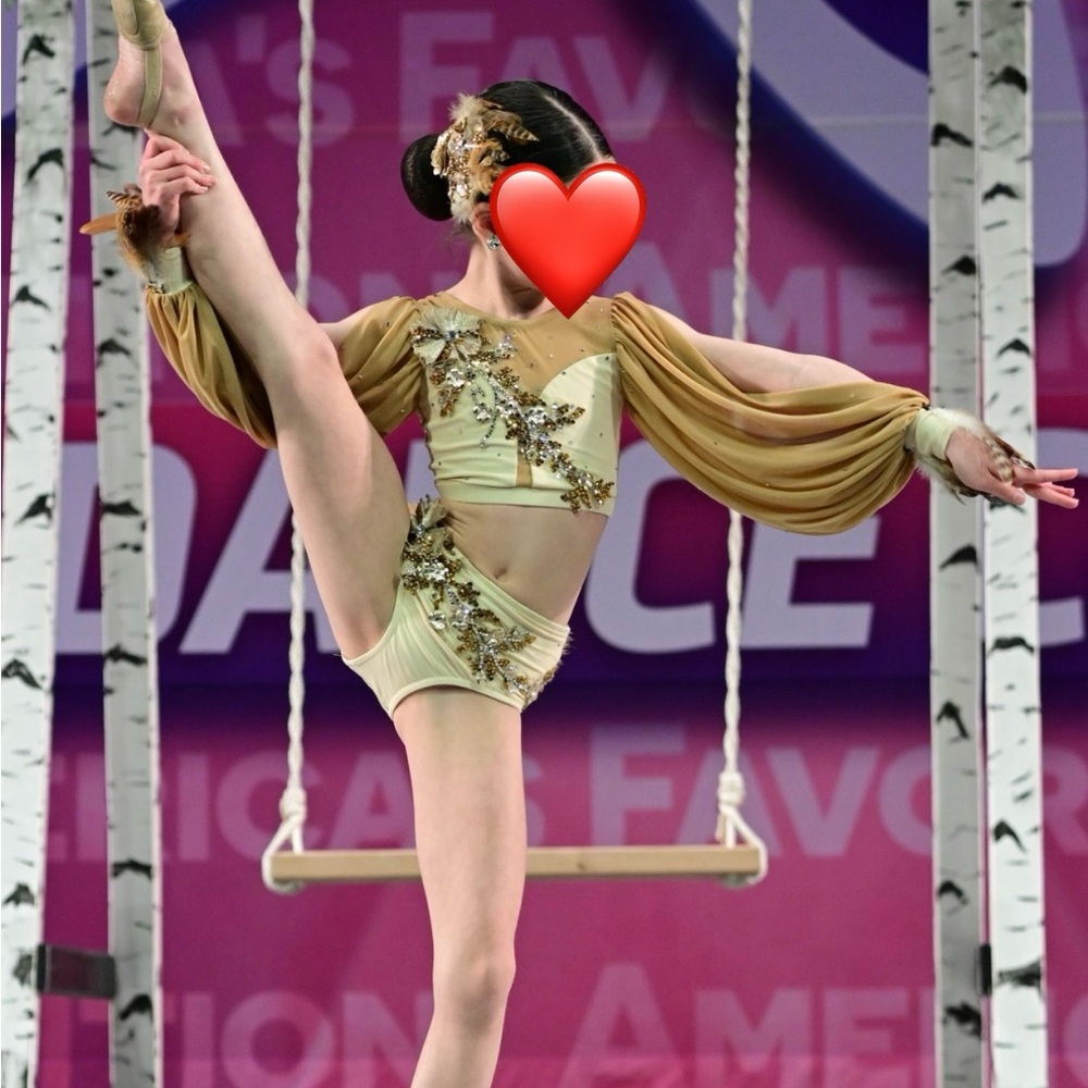 Custom youth small lyrical dance costume. Reverence base. “Crippled Bird”. - Picture 3 of 3